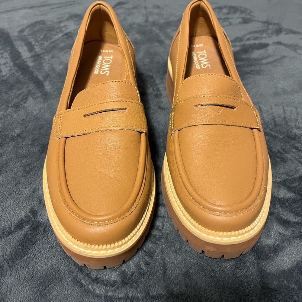TOMS Women Brown Slip-On Loafers
